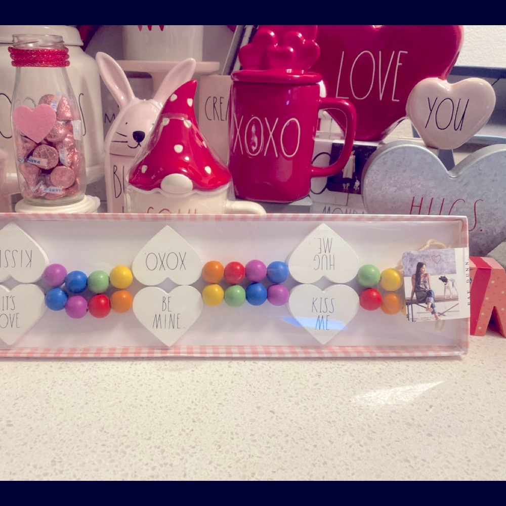 Rae Dunn Wood Bead Garland Valentine